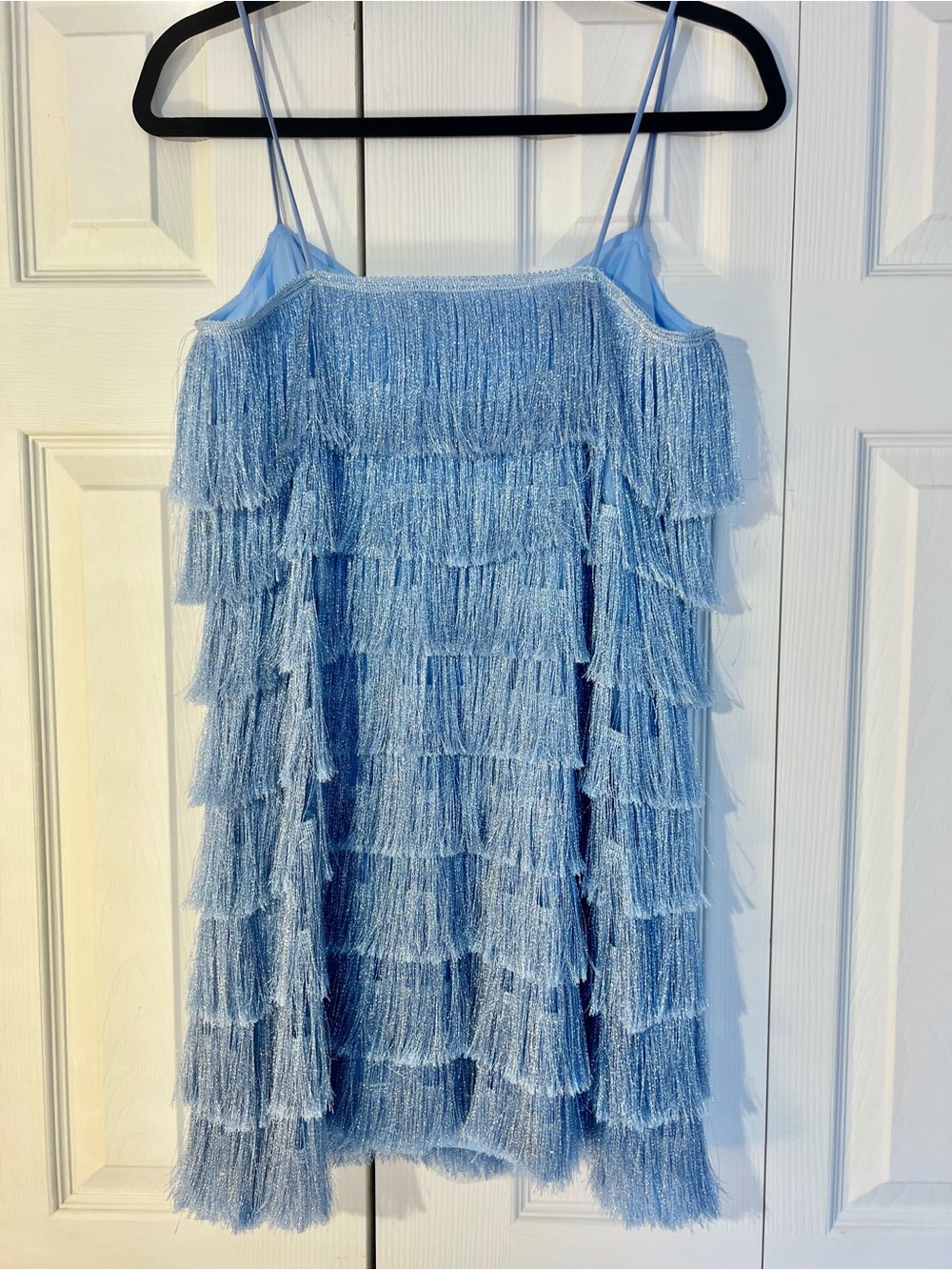 ZARA Layered Blue Fringe Short Dress. NWT - Picture 15 of 15